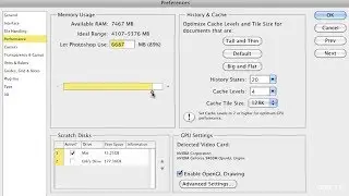 Photoshop Memory Settings & Performance