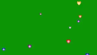 Free Green Screen Multicolored Heart Symbols Rain : Love Symbol : 