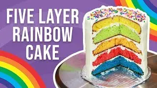 How to make a Five Layer Rainbow Cake