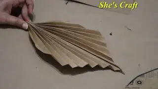 Paper Palm Leaves || Easy Paper Craft || Flower from Paper bag ||