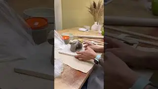 Керамика ручной работы | сложная полая фигурка | глина мастер класс | кот часть первая