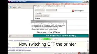 Reset Epson ET 4800 waste ink counter, stop printing