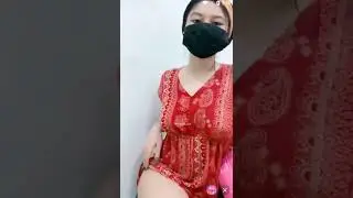 cewek daster merah menggoda lagi live, goyangnya aduhai