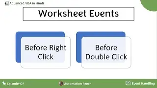 Before Double Click and Before Right Click Events | Advanced VBA in Hindi