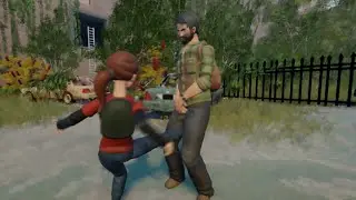 Ellie Kicks Joel in the Nuts