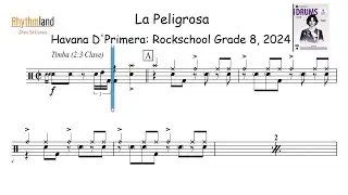 'La Peligrosa ' - Rockschool Grade 8 Drum Score | Full Play-Along + Notation (2024)