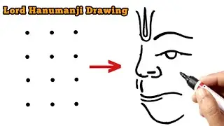 Lord Hanumanji Drawing for Beginners | Hanumanji drawing from 3x4 dots
