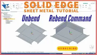 Unbend and rebend command in solid edge | solid edge sheet metal tutorial