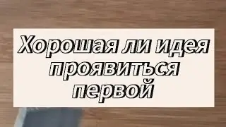 ХОРОШАЯ ЛИ ИДЕЯ ПРОЯВИТЬСЯ ПЕРВОЙ 🤔