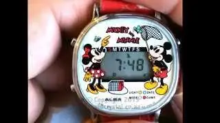 ALBA vintage game watch Y755-4000 Mickey Mouse