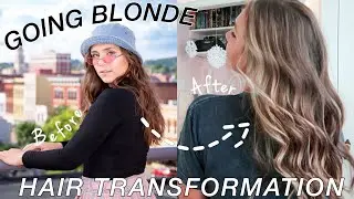 Going Blonde Hair Transformation | Blonde Balayage on Medium Brown Hair!