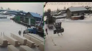 ЗИЛ-кран чуть не перевернулся