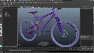 Maya 3d bike and motorcycle dynamic chain rig and animation part 1