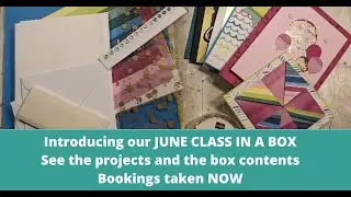 Introducing our June Class in a Box. Quick view of the projects and the box contents. Jemini Crafts