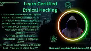 Certified Ethical Hacking/SpiderFoot Ossint Collection and Reconnaisannce Tool/#subscribe #like#shar
