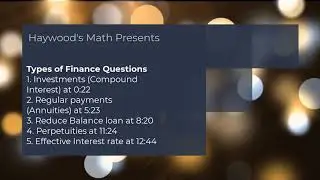 Summary of ALL Finance (General Maths)