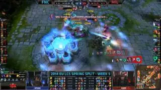 INSANE ACE+FINISH@LCS 2014 EU Spring 1 Finals FNC vs MIL