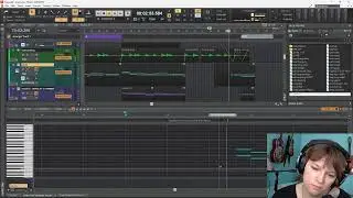 Working on Aloe Recliner track "Caturday" chill beats track in Cakewalk by Bandlab