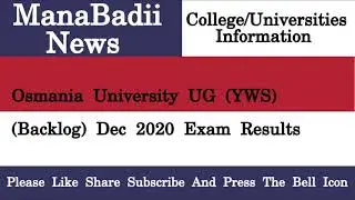 Osmania University UG YWS Backlog Dec 2020 Exam Results