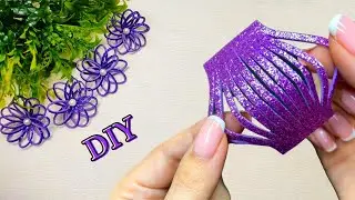 Simple Flowers from Glitter Foamiran | Foam Flowers | Flores de fomi #floresdefomi #dreamdiy #diy