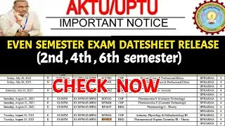 aktu even sem exam date sheet release 2021 || Aktu even semester exam date 2021 || Aktu news ||