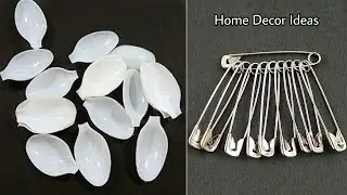 3 Superb Home Decor Ideas using Waste Plastic Spoons and Safety pins - Best out of waste