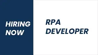 RPA Developer | RPA Developer | RPA | RPA Jobs | Developer Jobs