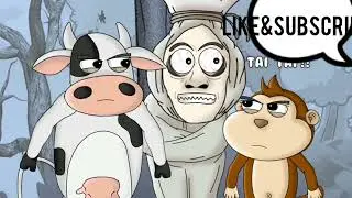 cute monkey and cow @keluargakecilku2626