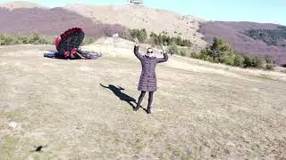 Кite show in front of Bulgarian handmade UFO in the 20th century.