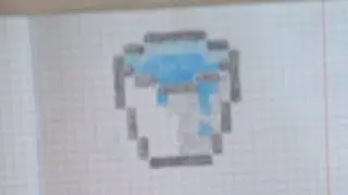 как нарисовать ведро с водой из Minecraft по клеточкам