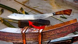 KNIFE MAKING PROCESS - Blacksmith Making Best Knife From leaf Spring | Tutorial | smithingskill