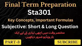 Sta301 Final term Most Important Question Part-3 Spring 2024|%100 sta301 Statistics and Probability