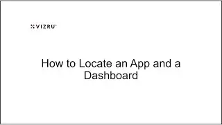 How to locate an App and a Dashboard
