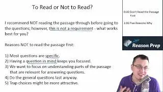 To Read or Not to Read? SAT Reading Course #14