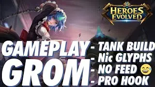 Gameplay Grom (REM) - Build Jewel Glyphs, Ranked Hook, Heroes Evolved Indonesia