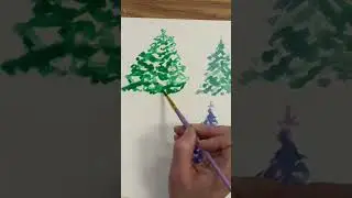 Painting Simple Trees | Watercolor Techniques #art #shorts