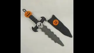 Crochet Halloween Dagger Pattern | Spooky Sword with Skull & Pumpkin | Amigurumi Tutorial