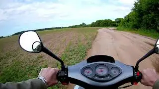 Покатушки на скутере #3 Попытка покататься по лугам и другое