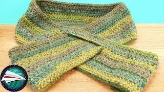 Syal Musim Dingin dengan Lubang Kaitan I Perpaduan Warna Menarik I DIY Merajut I Merajut di Rumah I