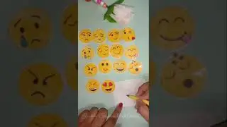 DIY Handmade Stickers/How to make emoji sticker at home/diy emoji stickers/easy paper craft