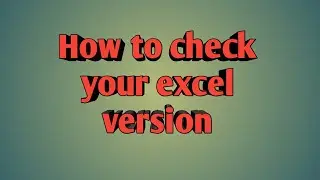 How to check your excel version