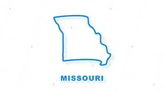 Missouri county map outline animation. Motion graphics.