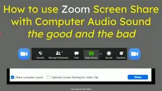 How to use Zoom Screen Share with Computer Audio Sound the good and the bad