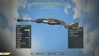 Fallout 76: Alien Disintegrator on Bloodied Build.