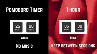 Pomodoro Timer 1 Hour| No Music | Pomodoro 25/5