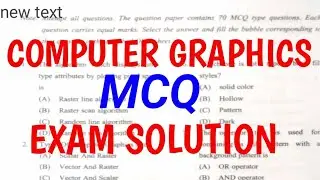 Computer graphics MCQ exam solution