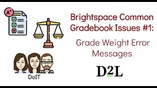 Brightspace Common Gradebook Issues #1 Grade Weight Error Messages