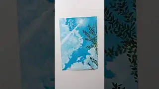 Blue Sky and clouds easy painting 🥰💞 #art #shorts #painting #artshorts