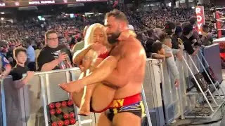 Rusev Carries Lana To Safety Royal Rumble 2019