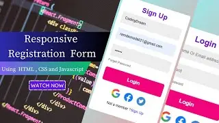 How To Create Registration Form Using Html Css And Javascript | How To Create Login Page | sign up